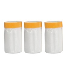3 Pre-Taped Masking Film Tape and Drape for Automotive Painting Cover 2.9x65ft