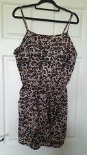 Leopard Print Sunsuit By Primark Size 16