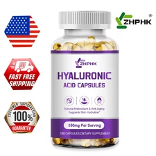 120 Hyaluronic Acid Capsules-Reduce Skin Inflammation Antioxidant Anti-Aging