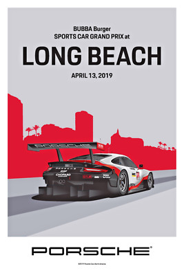 AWESOME PORSCHE BUBBA BURGER Sports Car GP at LONG BEACH 2019 POSTER