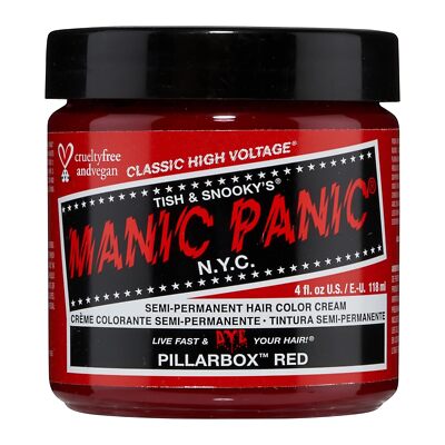 MANIC PANIC Hair Dye Semi Permanent Hair Color-Pillar Box Red- 4 oz