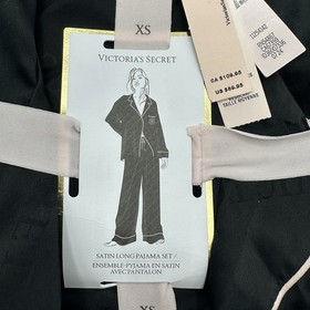 Victoria&rsquo;s Secret Glazed Satin Long Pajama Set In Signature Black Size XS