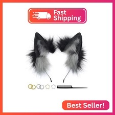 GaliaFaya Cat Wolf Fox Dog Ears Headband Handmade Faux fur Cosplay Halloween Cos