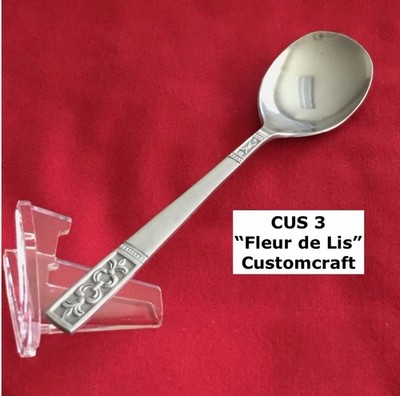 Customcraft CUS-3 Sugar Spoon  5 7/8'' Fleur de Lis Stainless Steel Flatware