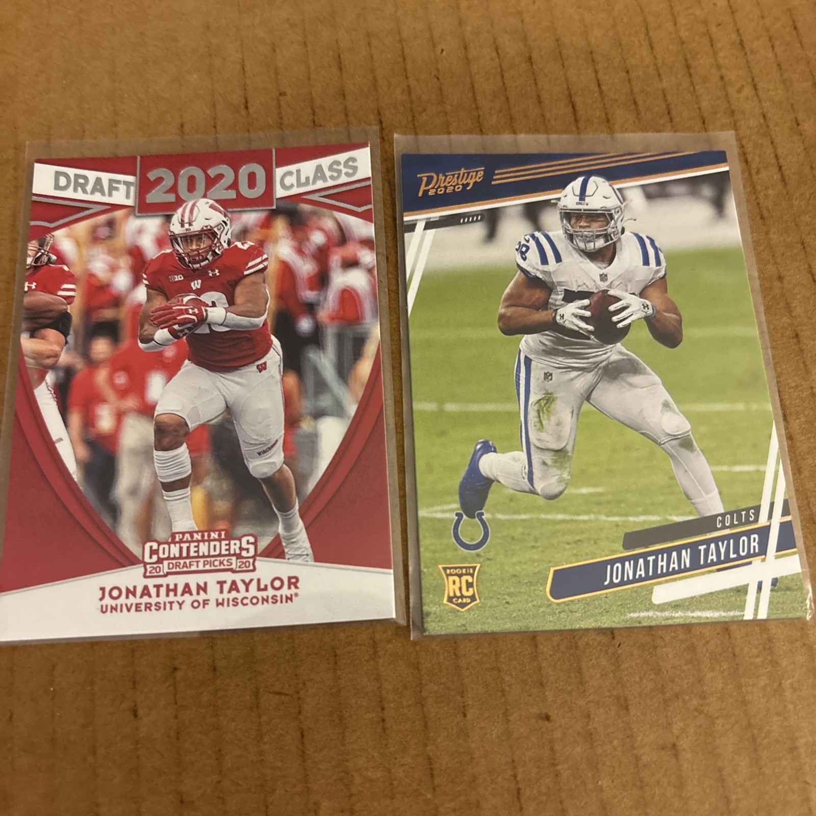 JONATHAN TAYLOR RC 2020 Chronicles Prestige #315 & Contenders #10 Colts (e8)
