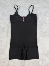 Spanx Bodysuit Women's XL black Open Bust Mid Thigh Sculpt Thinstincts