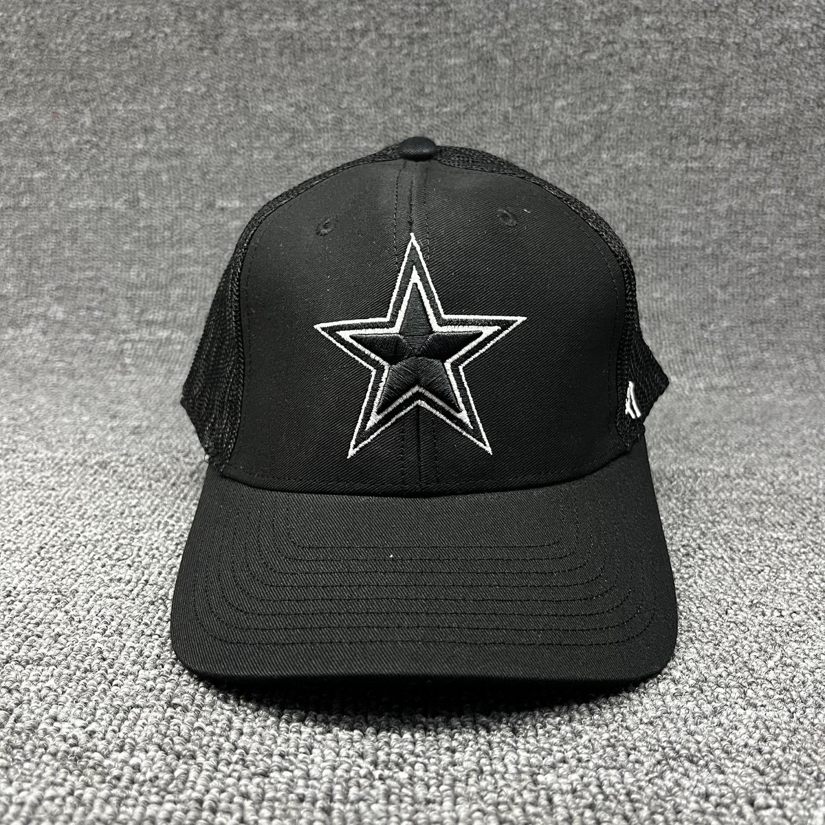 47 Brand Dallas Cowboys NFL Black White Mesh Trucker Snapback Hat Cap