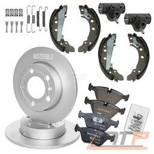 2x BREMSSCHEIBE+BREMSBELÄGE VORN+BREMSBACKENSATZ HINTEN FÜR AUDI 80 B3 1.6 1.8