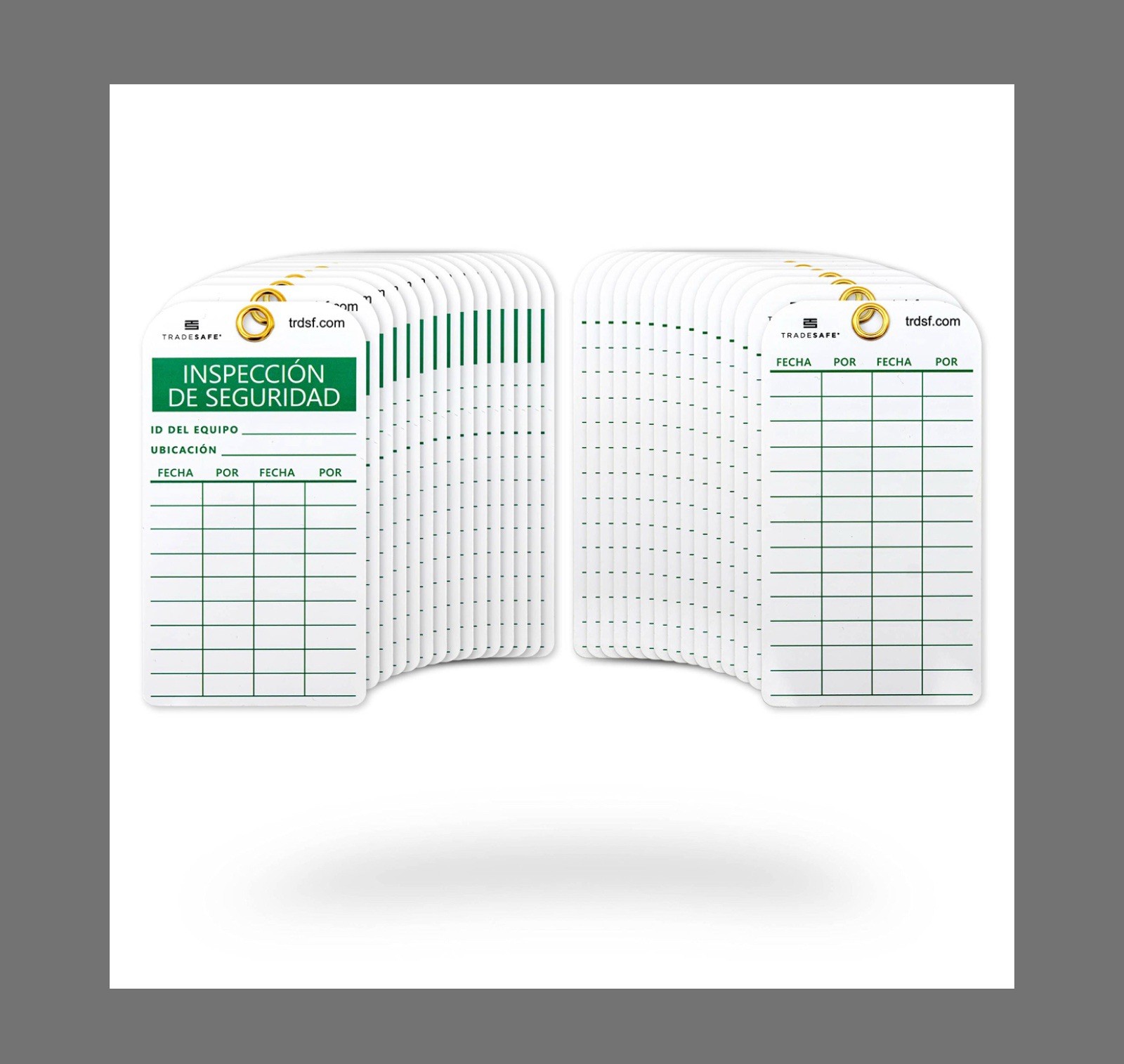 TRADESAFE Spanish Safety Inspection Tags, Inspecci&oacute;n De Seg