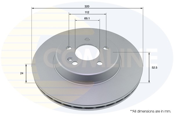 2 PCS COMLINE ADC4080V Brake Disc