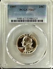 1957 SILVER PROOF WASHINGTON QUARTER PCGS PR67, LIGHT CAMEO OBVERSE & REVERSE