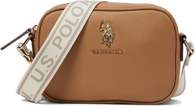 U.S. Polo Assn. Brown Medium Crossbody Bag Zip Closure Adjustable Logo Strap