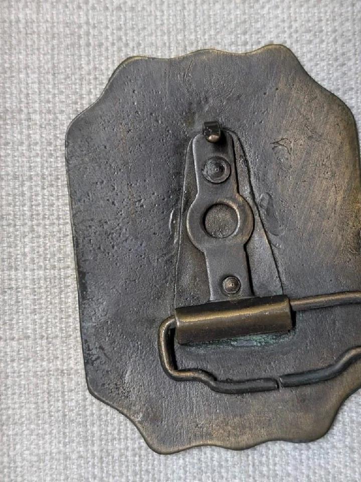 Hebilla de cinturón vintage años 70 Harley Davidson motocicletas LATÓN motociclista western Foto 4 de 4