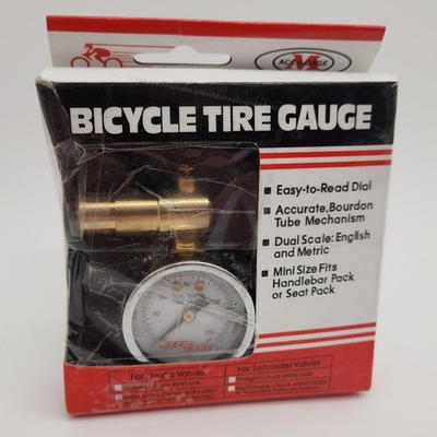 #ad Accu Gage 0 160psi Right Angle Presta Valve Chuck Bike Air Pressure Dial OPEN $6.30