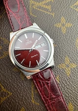 Omega Genève Bordeaux Spider Day-Date Stainless Steel Swiss Made