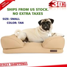 Indoor/Outdoor Dog Bed, 24" L X 18" W, Tan, Small, Fade and Water Resistant