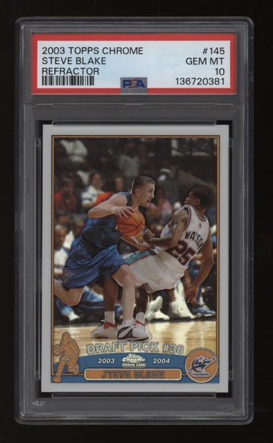 2003-04 Steve Blake PSA 10 Topps Chrome Refractor Rookie Rc #145 *NICE* Low POP8