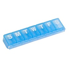 Large Capacity 7-Day Pill Organizer - Lockable, Easy Open Medicine Case in Blue
