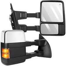 Tow Mirrors for Ford F250 F350 F450 F550 Power Heated Turn Signal Chrome