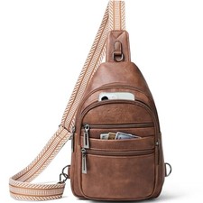Sling Bag for Women Crossbody Bags Fanny Packs Over Shoulder Bag Sling Brown