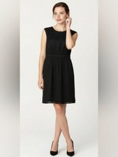 J. Crew Black Cap Sleeve Fit & Flare Black Lined SZ 4 Church Dress