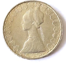 Italy 500 lire Silver Coin , 1966 , Christopher Columbus , good grade     refa36