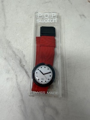 Vintage 1990 Swiss Pop Swatch Watch Tempo Fire Signal - With Case