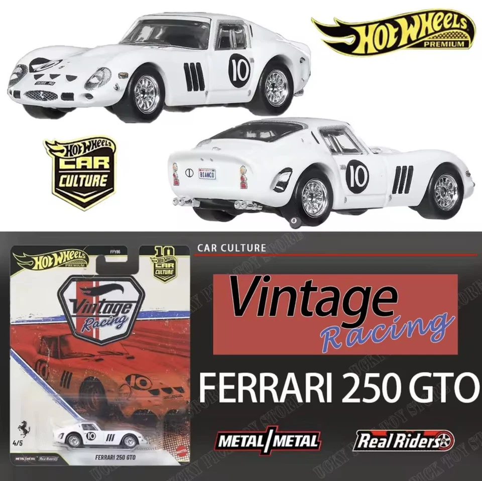 R422 HotWheels Premium Ferrari 250 Gto Vintage Racing 4/5 Car Culture 1/64 - Photo 1/1