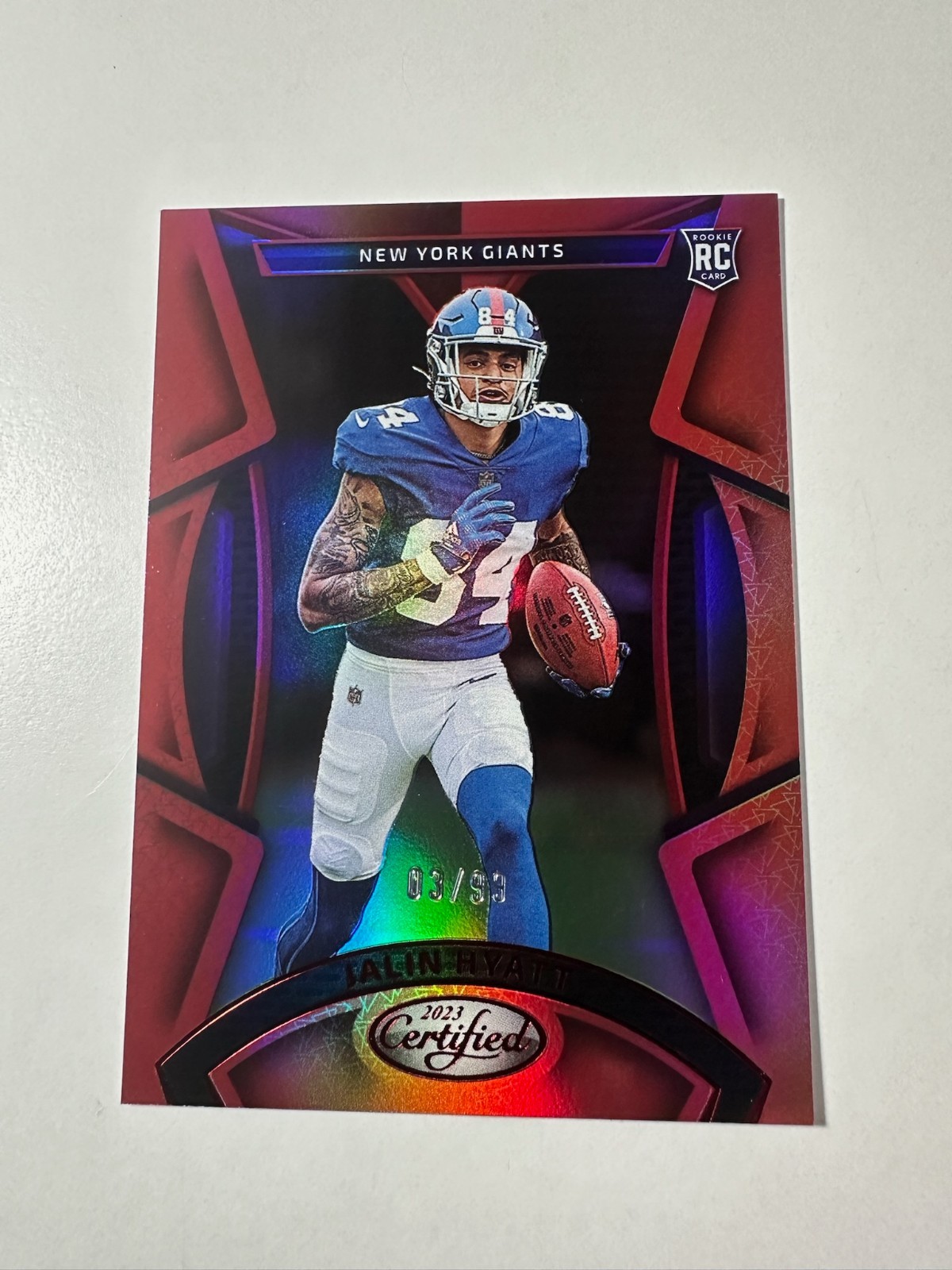 2023 Panini Certified Jalin Hyatt Rookies Mirror Red /99 RC #126 Giants