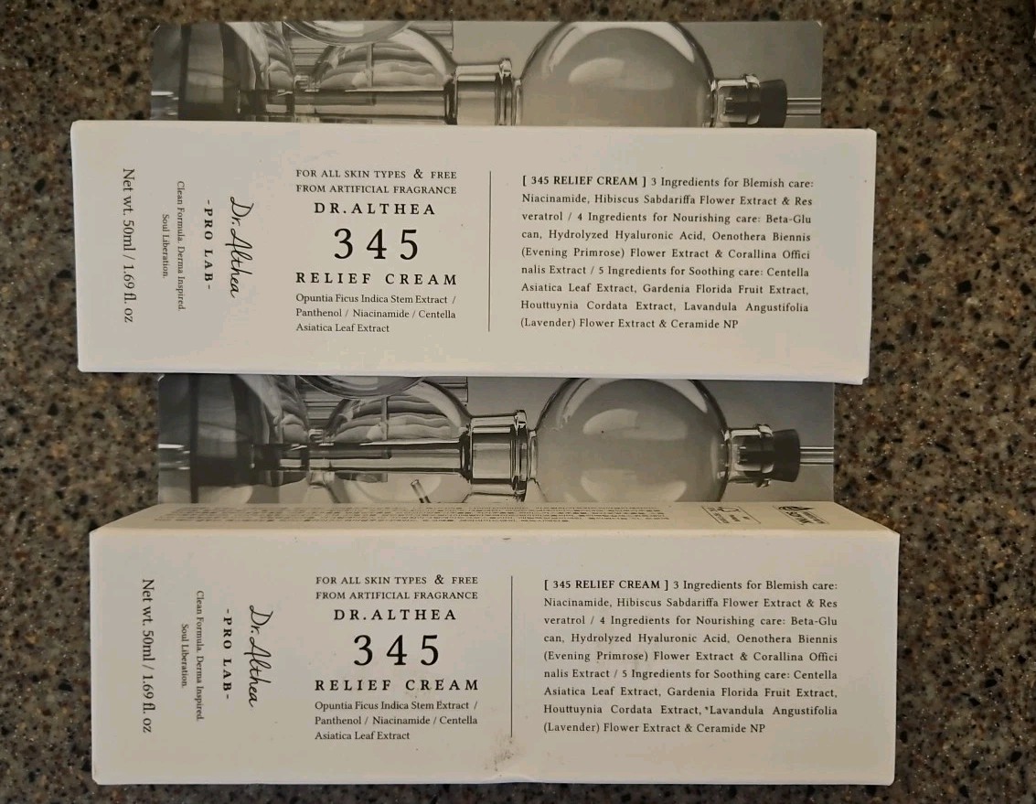 2X Dr.Althea 345 Relief Daily Face Moisturizer Cream 50ml (1.7 Fl Oz)  FREE SHIP