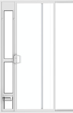 White Glass Patio Pet Door for Sliding Doors, Small Adjustable Height 77.2 8