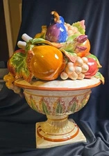 Fitz And Floyd Venetian Romance Covered Centerpiece Compote, Original Box 
