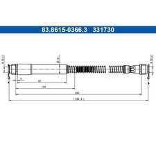 1x ORIGINAL® Ate Bremsschlauch Hinten für Porsche PANAMERA PANAMERA Sport