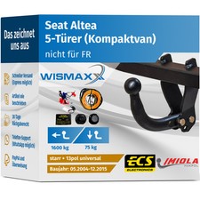 ANHÄNGERKUPPLUNG starr passend für Seat Altea 5P 5P1 +13polig E-Satz ABE