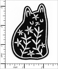 36 Pcs Embroidered Iron on patches Cat in Flower 52x74mm AP036cC