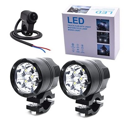 Biqing LED Motorcycle Auxiliary Light Kit White,Universal 6LED+Interrupteur