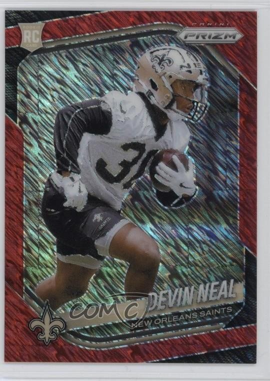 2025 Panini Prizm Rookies Red Shimmer Prizm 28/49 Devin Neal #393 4jk