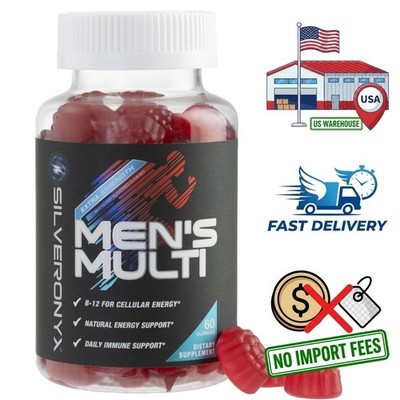 Mens Multivitamin Gummies, 60 Raspberry - 13 Essential Vitamins & Minerals