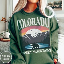 Colorado Rocky Mountains Sweatshirt Mountain Lover Gift Top Pullover