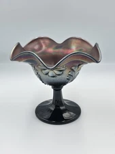 Northwood Daisy And Plume Carnival Glass Compote