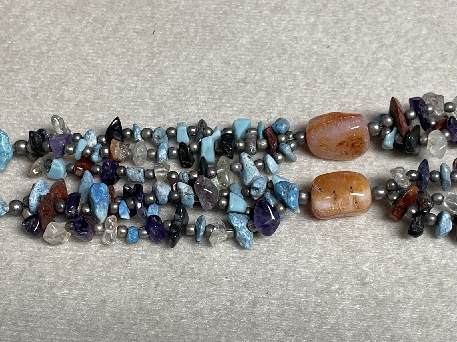 Native American Multi Gemstone Beaded Necklace 6 … - image 10