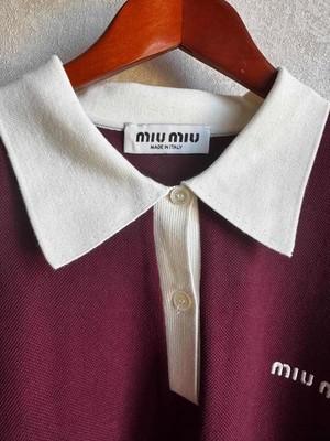 Miu Miu Burgundy Polo Shirt | eBay
