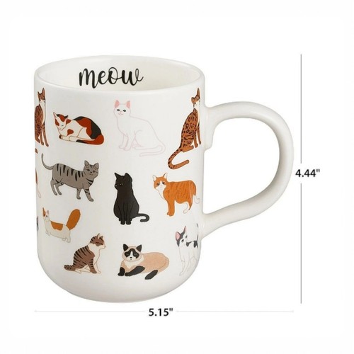 Playful Frisky Felines 16oz Stoneware Cat Mug Meow Inside Cat Lover By Mainstays - Picture 7 of 7