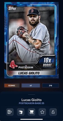DIGITAL TOPPS BUNT Lucas Giolito POSTSEASON 25 ICONIC BLUE 10.0x BOOST Read