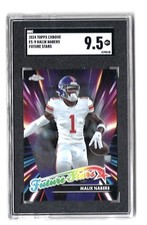2024 MALIK NABERS TOPPS CHROME FUTURE STARS RC SGC GRADED 9.5 NEW YORK GIANTS