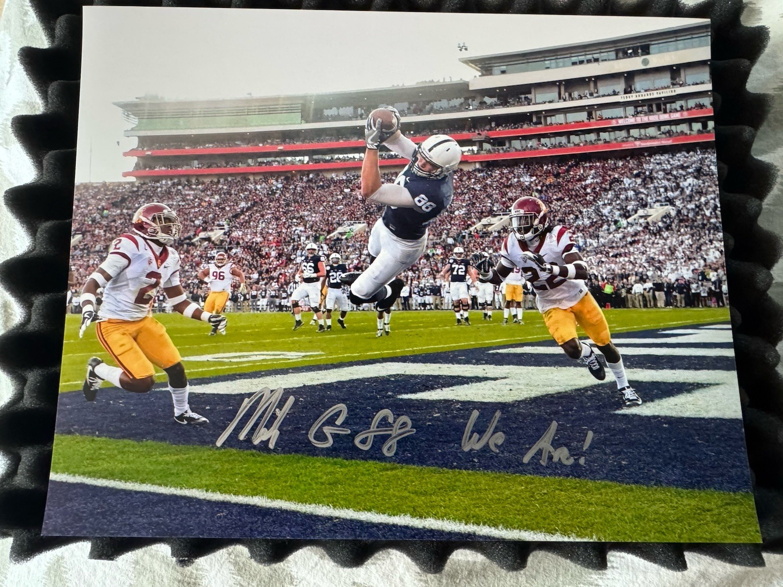 Penn State Mike Gesicki Rose Bowl Autographed and Inscribed”We Are” 8x10 Phoro
