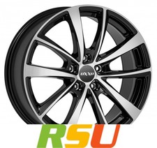 Oxxo Vidorra black / polished 6.5x16" ET38 LK4 100 ML 63.4 Alufelgen 16 Zoll