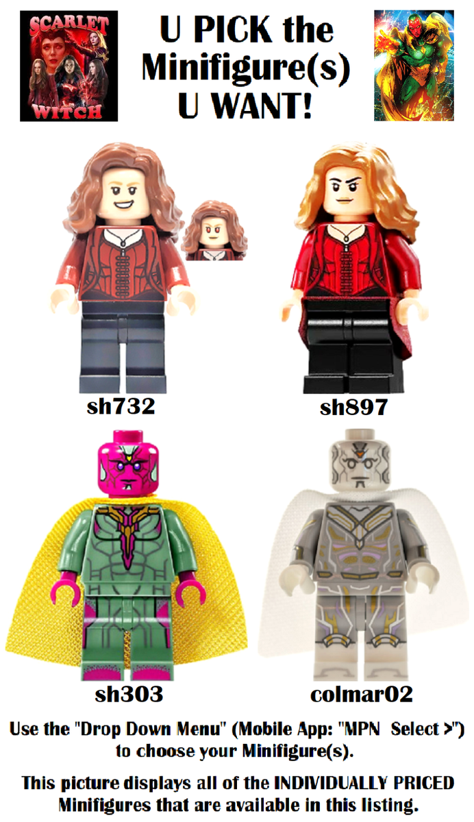 Genuine LEGO U PICK Marvel Super Heroes: Avengers WANDA + VISION