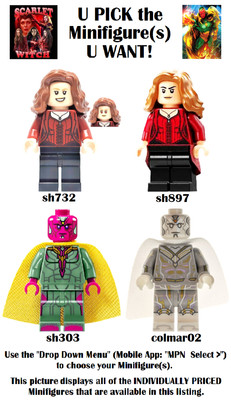 Genuine LEGO U PICK Marvel Super Heroes: Avengers WANDA + VISION Minifigs *NEW*