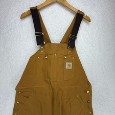 Carhartt Duck Bib Canvas Overalls Mens 40x34 R01 BRN Brown Workwear NWT NOS